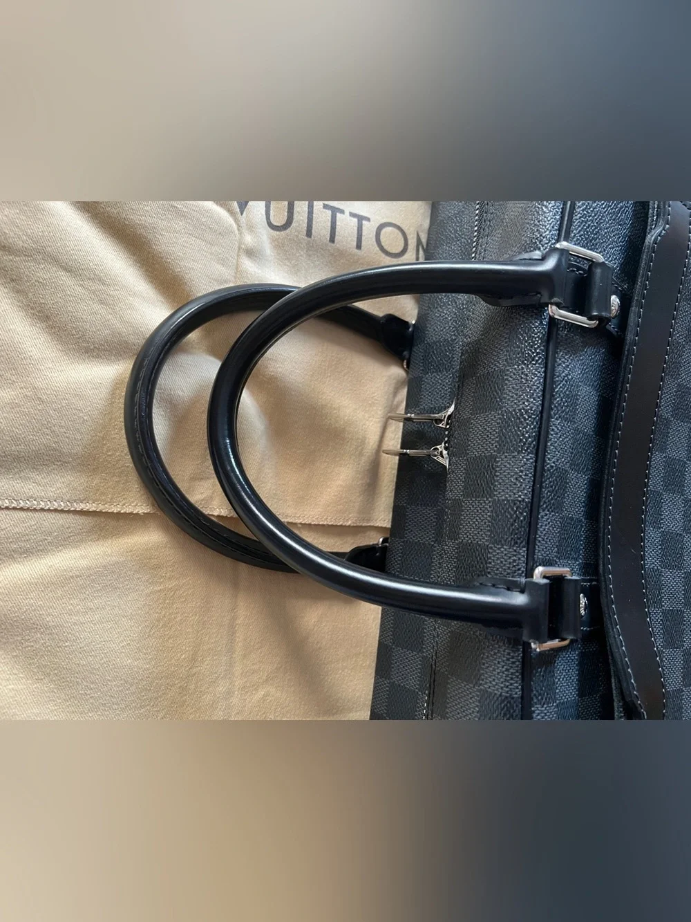 Authentic Louis Vuitton Damier Graphite Porte Documents Voyage PDV GM Bag